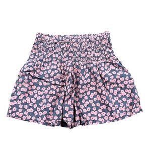 Free Assembly Girls Floral Smocked Shorts Size S 6/6X Pink Blue